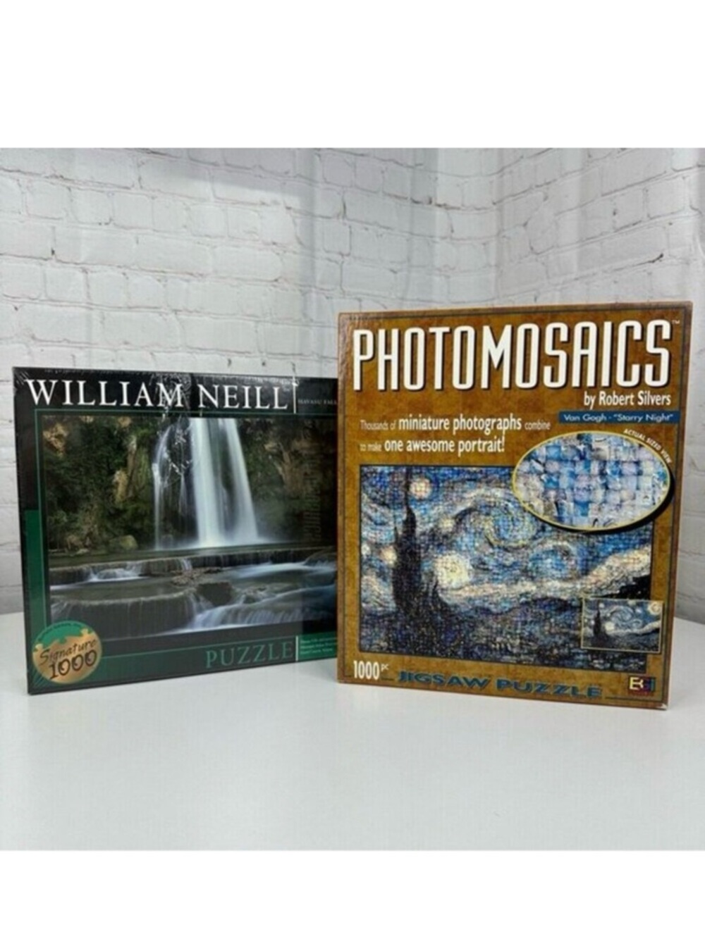 Buffalo Games Photomosaic Van Gogh and William‎ Neill Havasu Falls Puzzle Lot